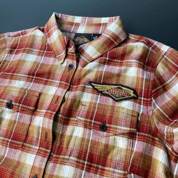 Harley-Davidson Women's 120th Anniversary Plaid Flannel Shirt Size 1W New - Picture 7 of 11